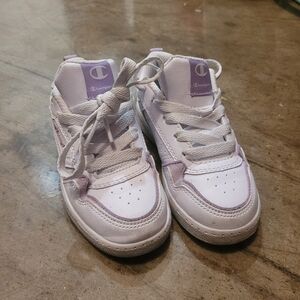 Kids White and Purple Sneakers